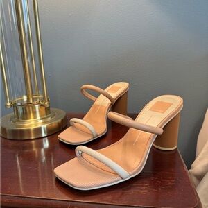 Dolce Vita Tan and White Heels